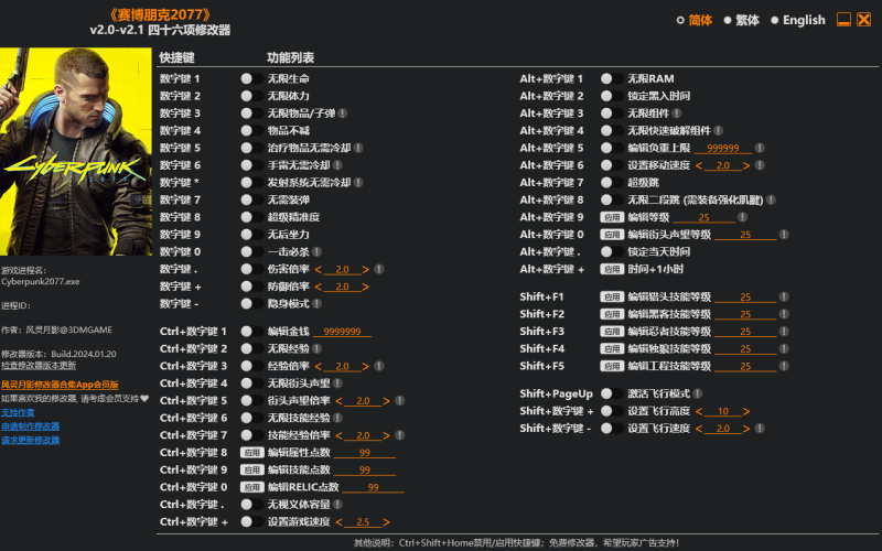 图片[1]-赛博朋克2077-Cyberpunk 2077-多功能辅助修改器-游社区官方网站