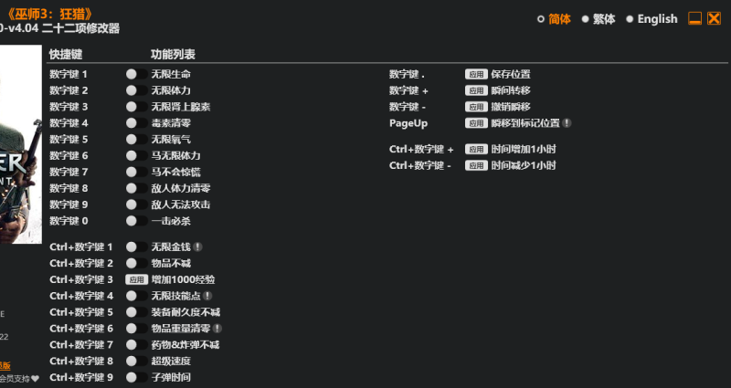 图片[1]-巫师3狂猎-The Witcher 3: Wild Hunt-多功能辅助修改器-Steam专用-游社区官方网站